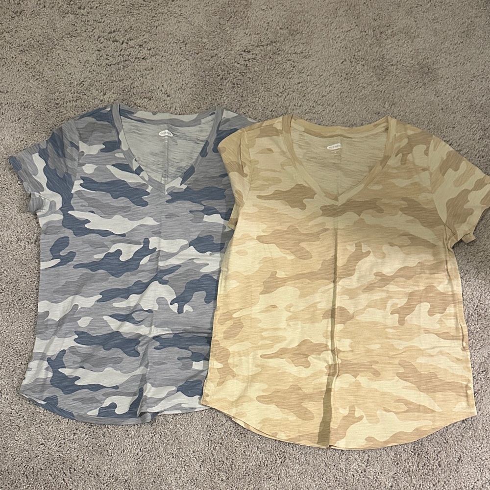 Old Navy  Camo Tees - Blue and Tan